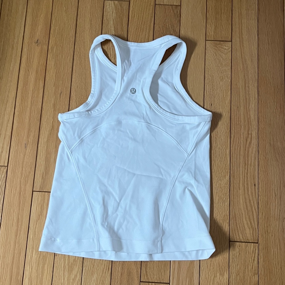 Lululemon White Athletic Tank Top